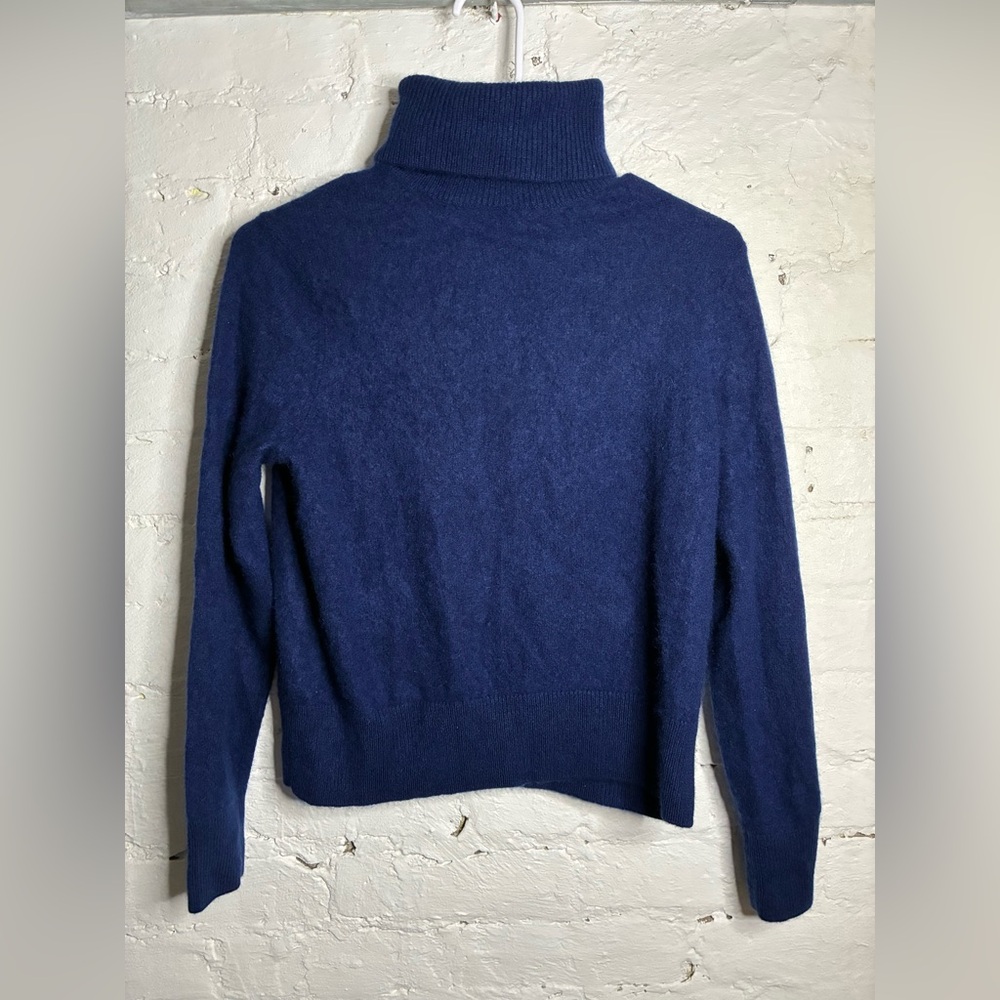 FILORO 100% Cashmere Turtleneck Sweater Navy Blue Women’s Small 2 Ply